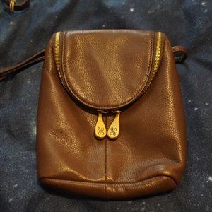 HOBO Velvet Hide Walnut Crossbody Gold Accents NWT
